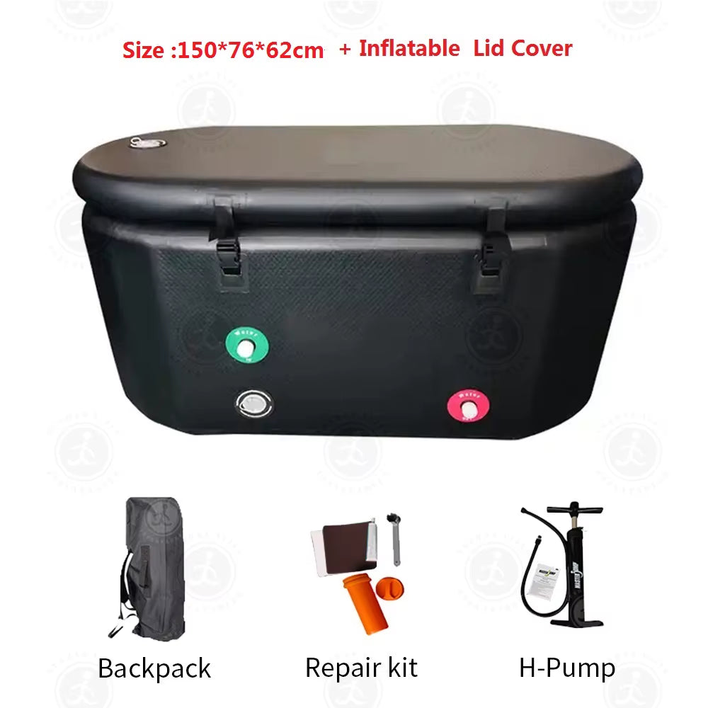 Inflatable Ice Bath Tub Portable Ice Bath Tub Large Oval Portable Cold Plunge Tub Outdoor Bathtub for Adults Recovery Athletes