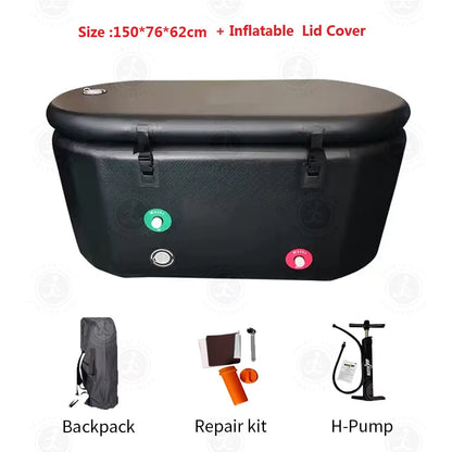 Inflatable Ice Bath Tub Portable Ice Bath Tub Large Oval Portable Cold Plunge Tub Outdoor Bathtub for Adults Recovery Athletes