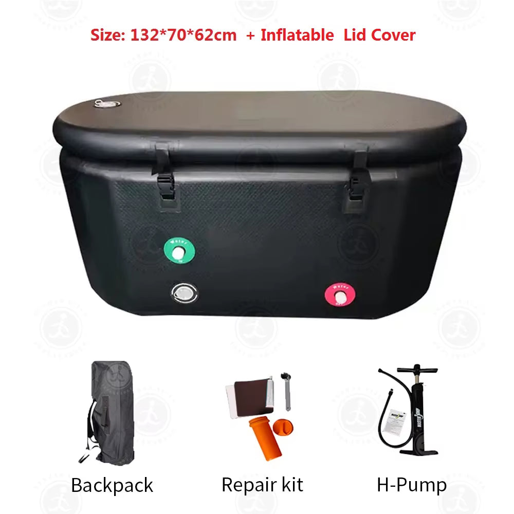 Inflatable Ice Bath Tub Portable Ice Bath Tub Large Oval Portable Cold Plunge Tub Outdoor Bathtub for Adults Recovery Athletes