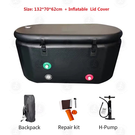 Inflatable Ice Bath Tub Portable Ice Bath Tub Large Oval Portable Cold Plunge Tub Outdoor Bathtub for Adults Recovery Athletes