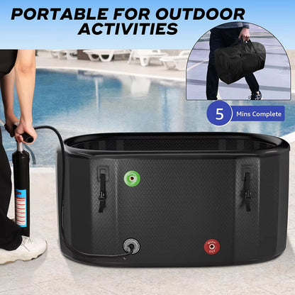 Inflatable Ice Bath Tub Portable Ice Bath Tub Large Oval Portable Cold Plunge Tub Outdoor Bathtub for Adults Recovery Athletes
