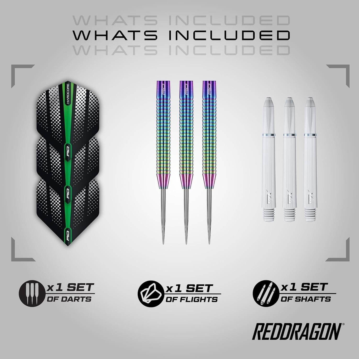 Razor Edge Spectron 20, 22, 24 or 26 Gram Tungsten Darts with Flights and Stems