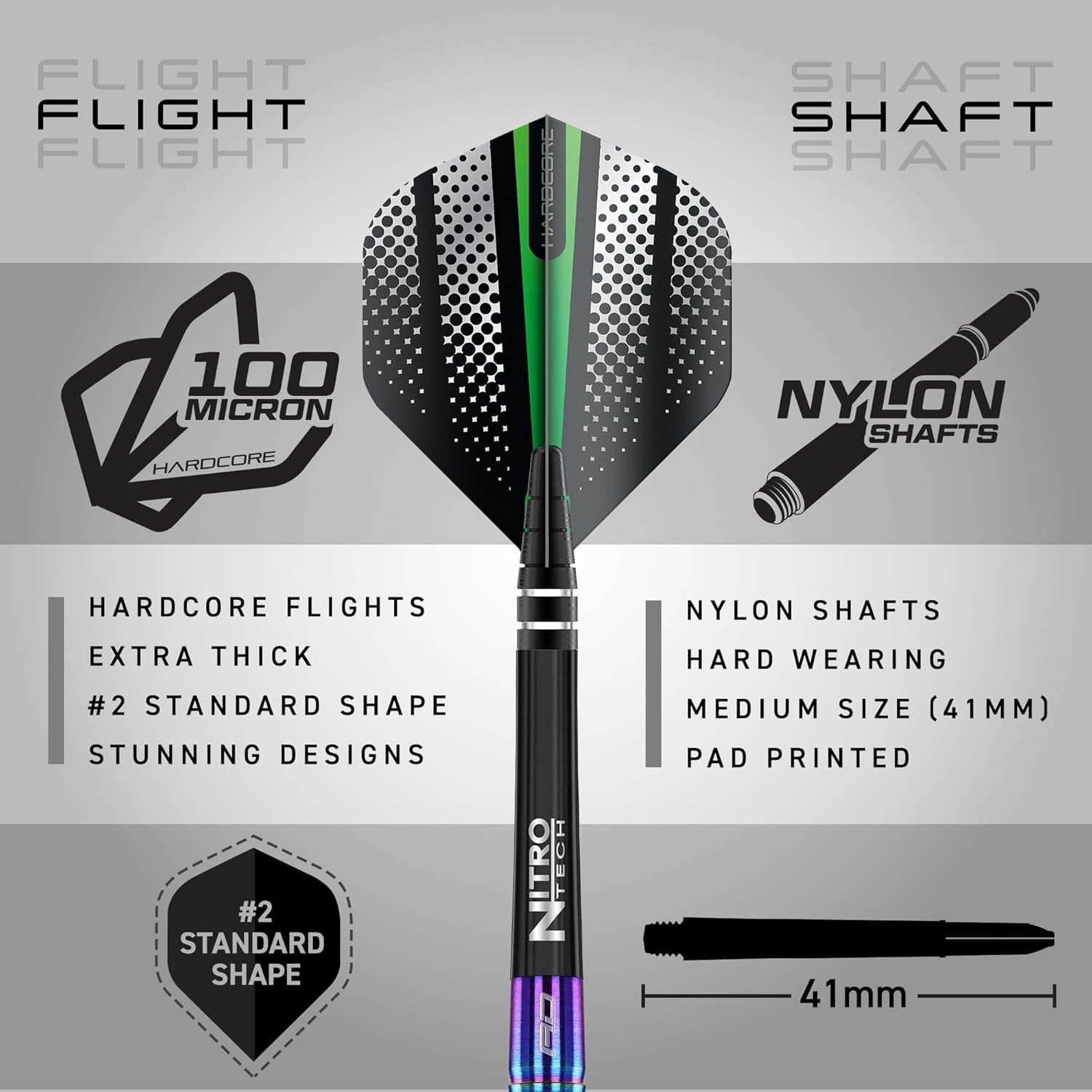Razor Edge Spectron 20, 22, 24 or 26 Gram Tungsten Darts with Flights and Stems
